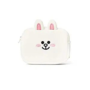 Line Friends CONY Character Design Basic Multi-Purpose Toiletry Bag for Travel, Small, White