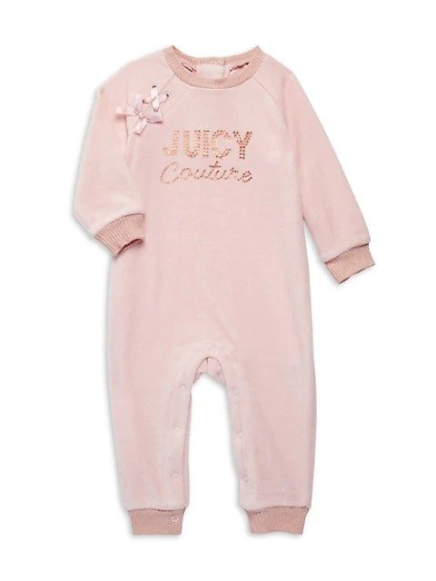 Baby Girl's​ Embellished Logo Coveralls