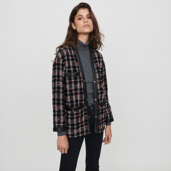 119VISIDO Tweed-syle contrast jacket