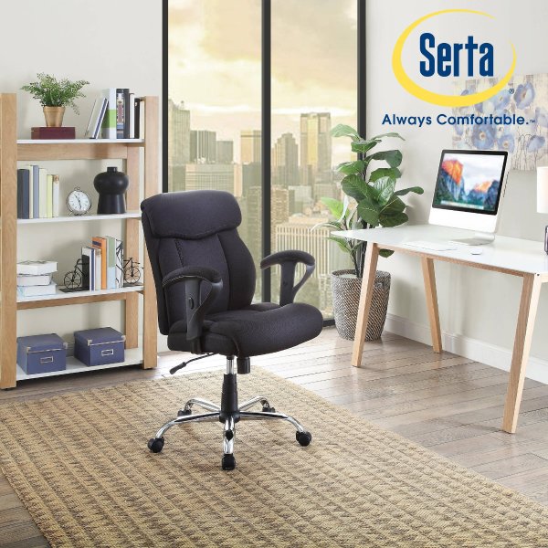 Mesh Fabric Manager Office Chair, Available in Black Fabric and supports up to 300 lbs