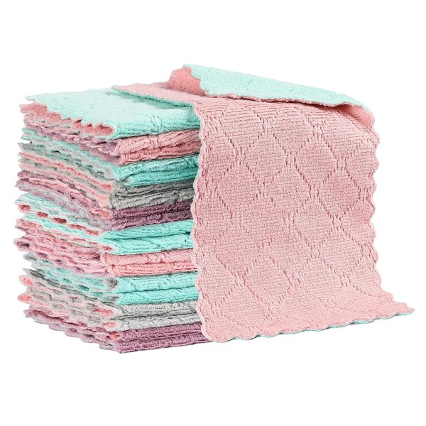 GADIEDIE 彩色珊瑚绒纤维多功能清洁毛巾 20条装