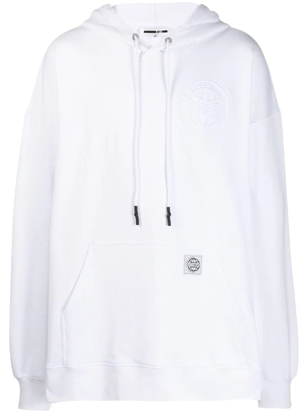 embossed logo hoodie