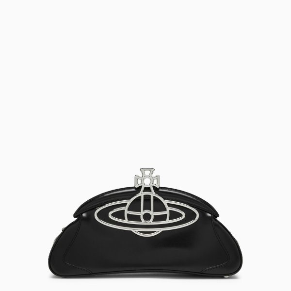 Amber black leather clutch bag | TheDoubleF