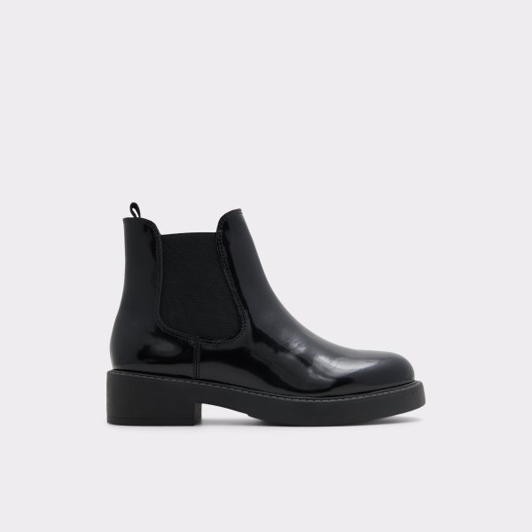 May Black Leather Shiny Women's Chelsea Boots | ALDO US