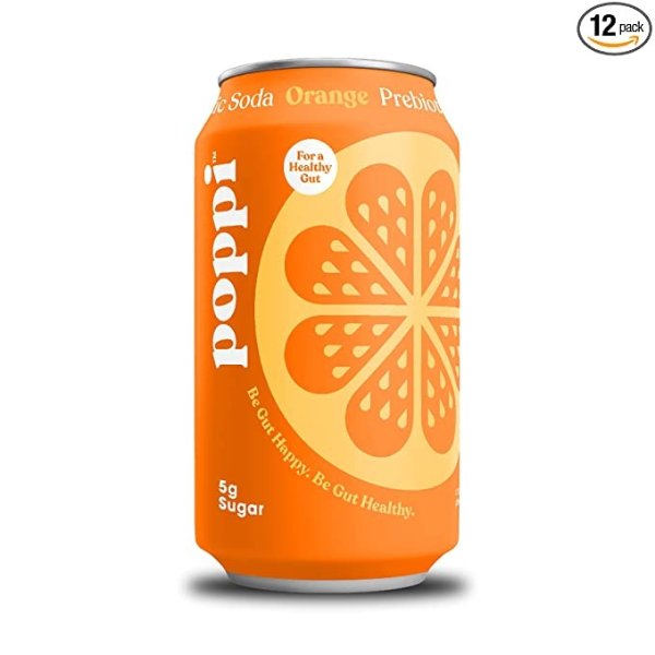 Poppi 橙子健康起泡益生元苏打水 12oz 12罐