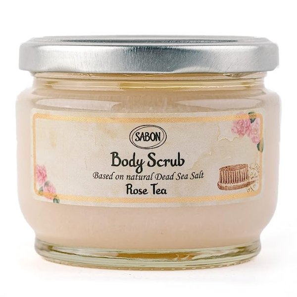 Body Scrub — Rose Tea | Exfoliating Dead Sea Salt Body Scrub | Bergamot, White Rose, Jasmine | For All Skin Types | 11.3 Oz