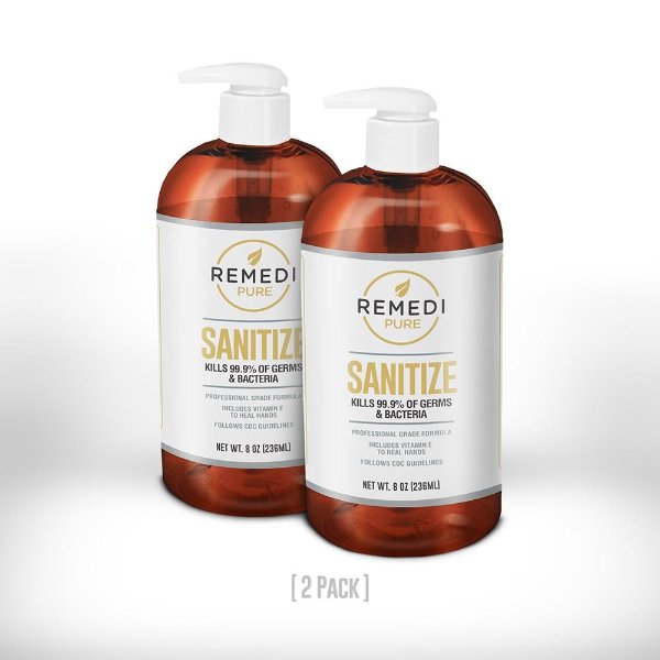 Remedi Sanitize - 8oz (2 Pack) I Healthy Hand Sanitizer