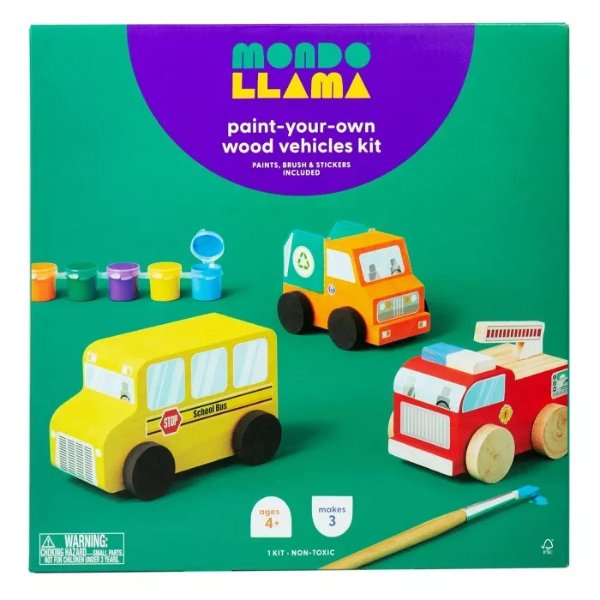 Paint-Your-Own Wooden Vehicles - Mondo Llama&#8482;