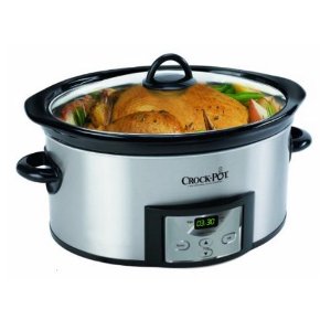 Crock-Pot SCCPVC605-S 6-Quart Countdown Oval Slow Cooker with Dipper, Stainless Steel