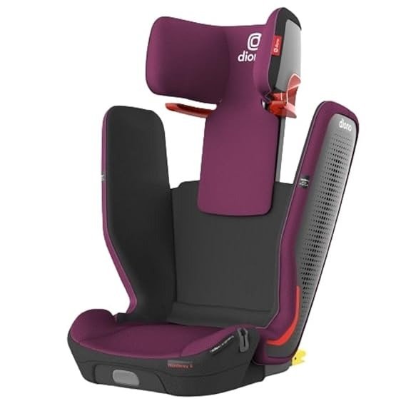 Monterey 5iST FixSafe High Back Booster Car Seat with Expandable Height and Width, Compact Fold to Full Size Booster, Foldable, Portable Booster for Go-Anywhere Travel, Purple Plum
