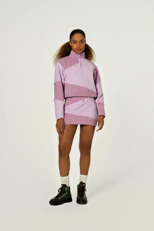 Danielle Cathari / Woolrich cotton fleece skirt Lavender Orchid Bloom