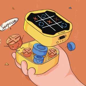 GiiKER Tic Tac Toe Bolt Game, 3-in-1 Handheld Puzzle