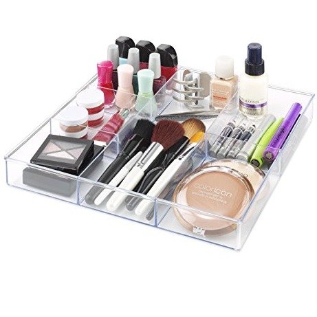 Whitmor 6 Section Drawer Organizer - Easy Fit - Clear