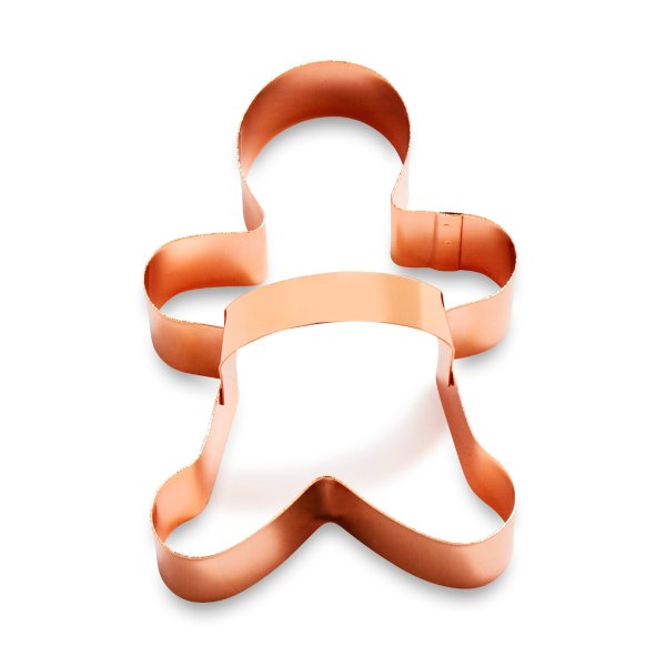 Copper-Plated Gingerbread Boy Cookie Cutter with Handle, 4" | Sur La Table