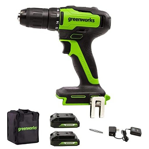 24V Brushless Cordless 1/2-Inch Drill / Driver, (2) 1.5Ah USB Batteries (USB Hub) and Charger Included DD24L1520