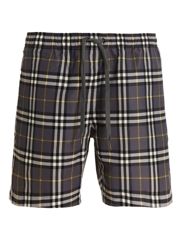 Checkered Drawstring Swim Shorts
