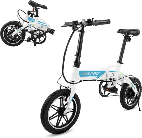 Swagcycle EB-5 Lightweight Aluminum Folding Electric Bike with Pedals