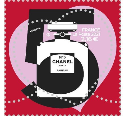 CHANEL x 法国邮政2021年情人节限定邮票，全球可邮寄$1.3收香奈儿周边