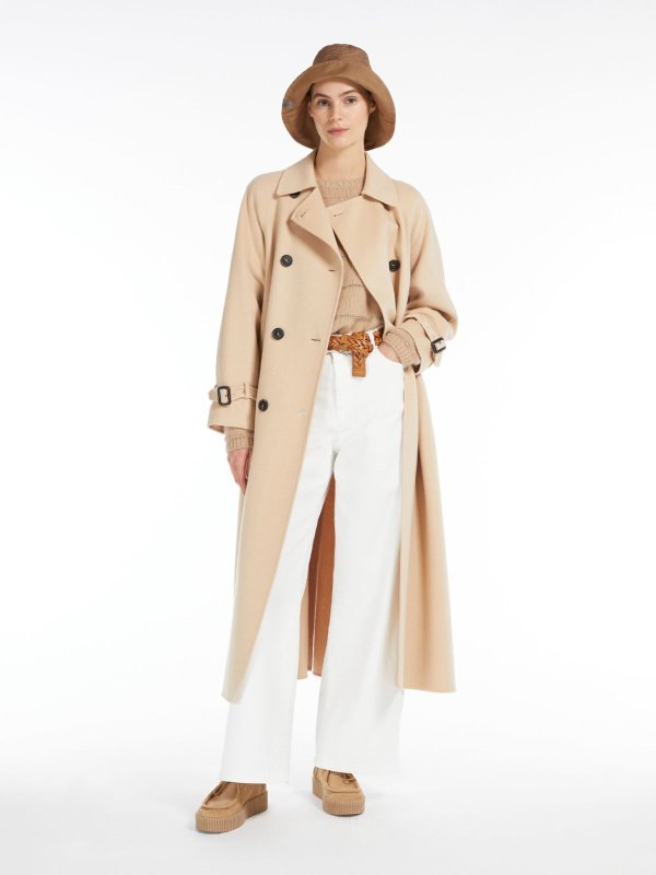Double-faced wool fabric coat, honey - "BELGICA" Max Mara