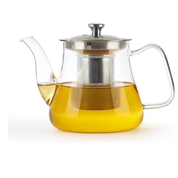 , Radiance- Glass Tea Pot with Infuser, 33oz | Scratch Resistant, Microwave Safe Tea Steeper | Tea pots for Loose Tea, Perfect Tea Maker | Tea Pots for Stove Top | Glass Teapot Gift Set