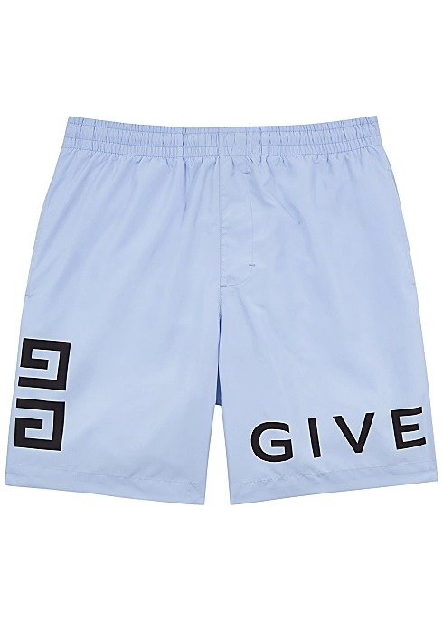 Logo-print shell swim shorts