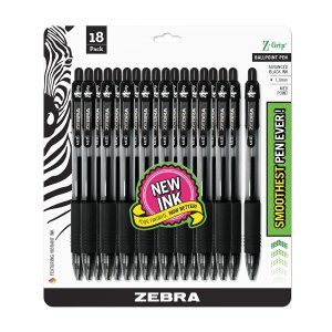 Zebra 可伸缩圆珠笔18支, 黑色1.0mm