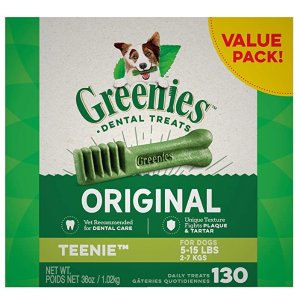 Greenies 多款狗狗洁牙棒130根，适合5-15磅狗狗