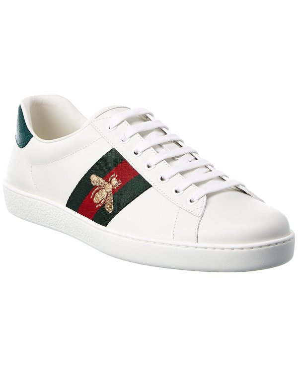 Ace Embroidered Bee Leather Sneaker