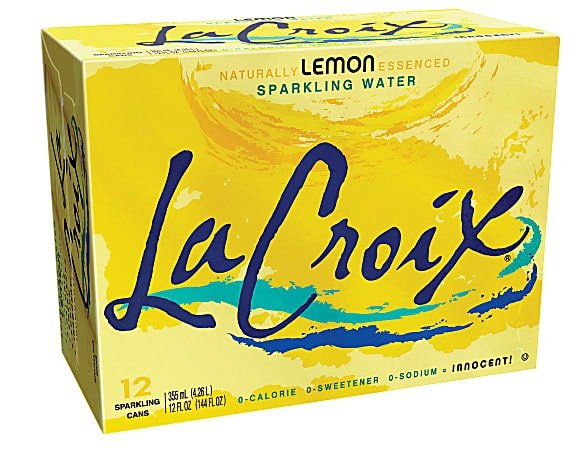 LaCroix Core Sparkling Water with Natural Lemon Flavor 12 Oz Case of 12 Cans - Office Depot