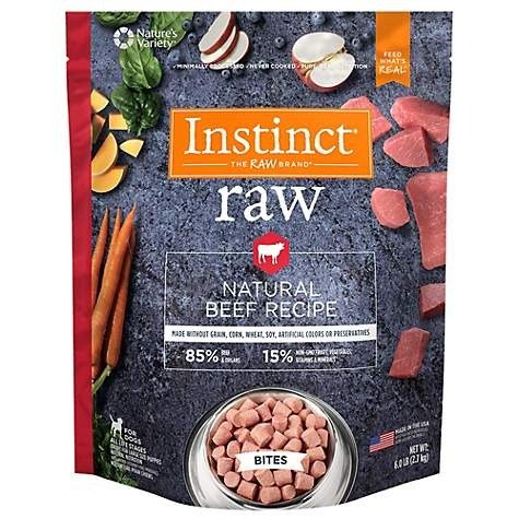 Frozen Raw Bites Grain-Free Natural Beef Recipe Dog Food by Nature's Variety, 6 lb. Bag | Petco