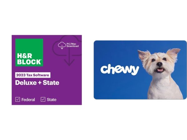 HR Block 2023 Deluxe + State Win - Bundle - PC/Mac and Chewy $20 Gift Card (Email Delivery)