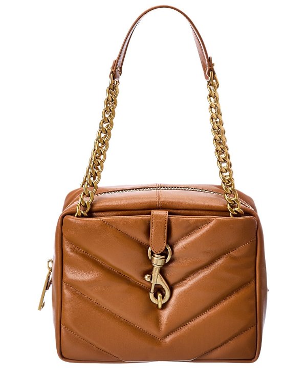 Edie Maxi Top Zip Leather Shoulder Bag