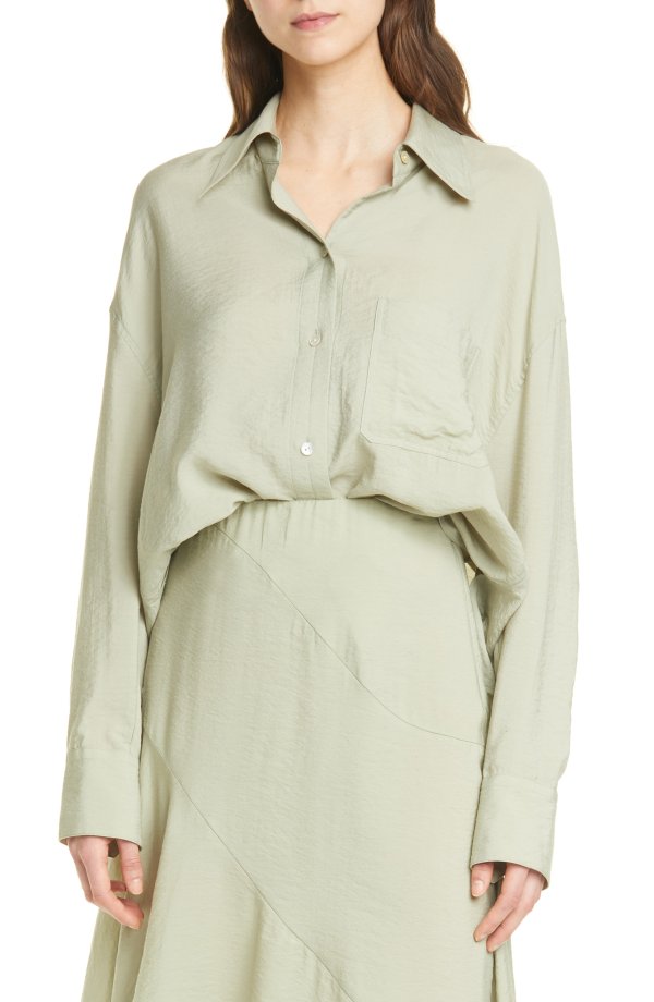 Boxy Button Front Blouse