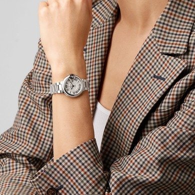 Ballon Bleu de Cartier 33mm stainless steel and diamond watch