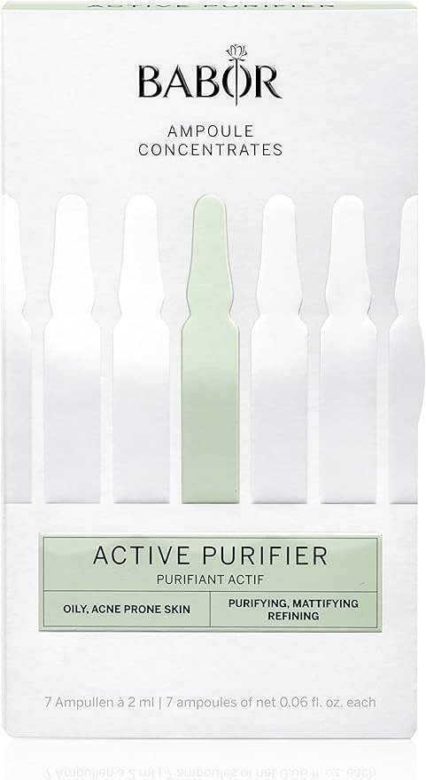 Active Purifier，面部精华安瓿，含茶树油减少瑕疵，纯素，安瓿浓缩液，7 x 2 毫升