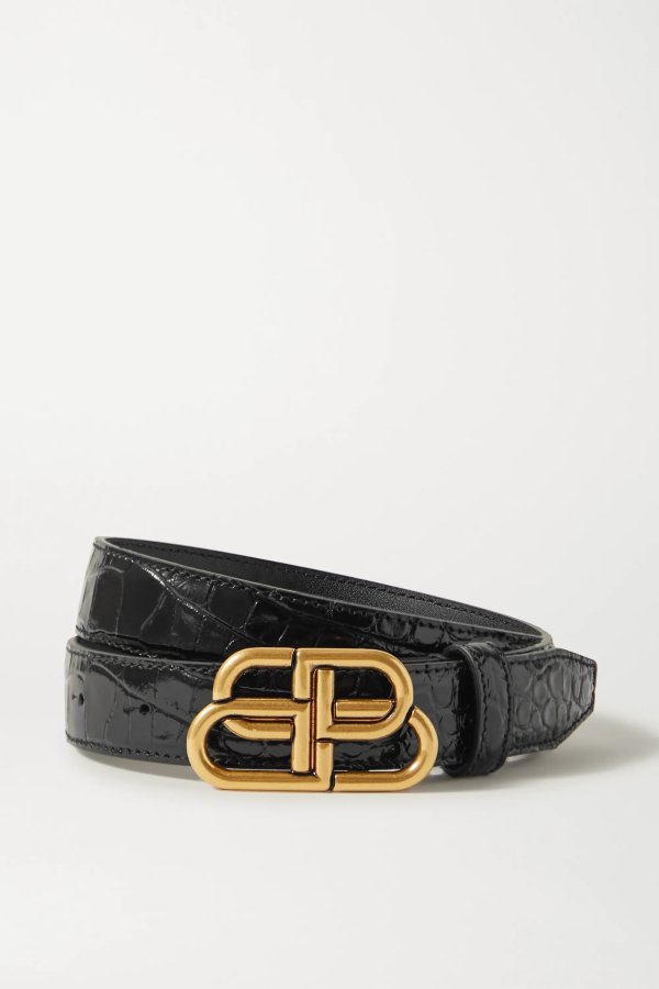 BB croc-effect leather belt