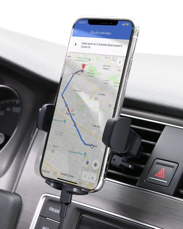 Car Mount Phone Holder Strong Suction Easy One Touch Lock/Release