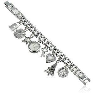 Anne Klein Women's AK/1817CHRM Silver-Tone Charm Bracelet Watch