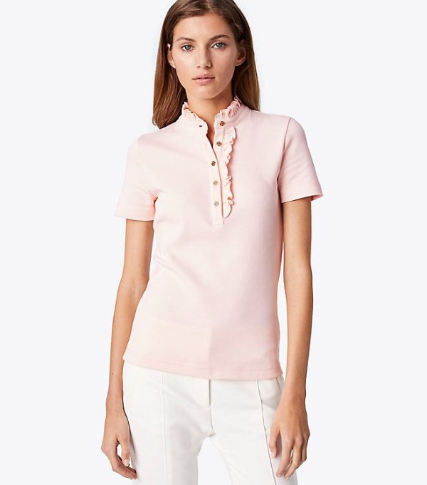 EMILY S/S Polo With Ruffles