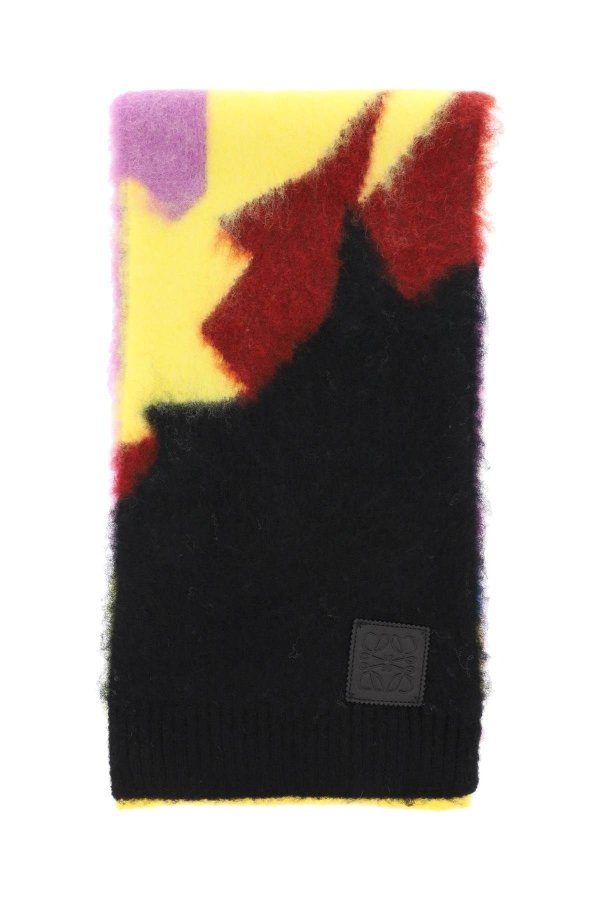 color block intarsia scarf