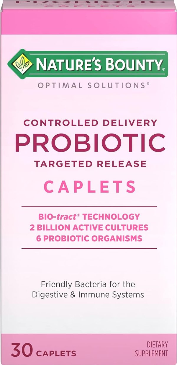 Probiotic, Controlled Delivery Dietary Supplement, Supports Digestive,Intestinal and Immune Health, 30 Caplets