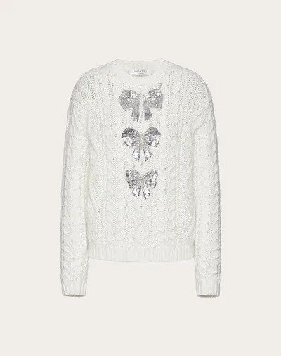SWEATER IN EMBROIDERED MOHAIR BLEND for Woman | Valentino Online Boutique