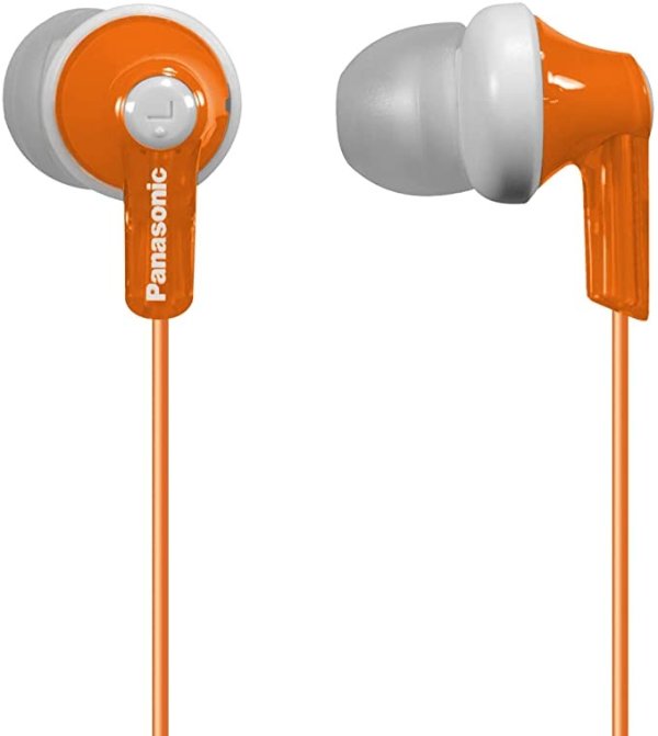 ErgoFit In-Ear Earbud Headphones RP-HJE120-D (Orange) Dynamic Crystal Clear Sound, Ergonomic Comfort-Fit