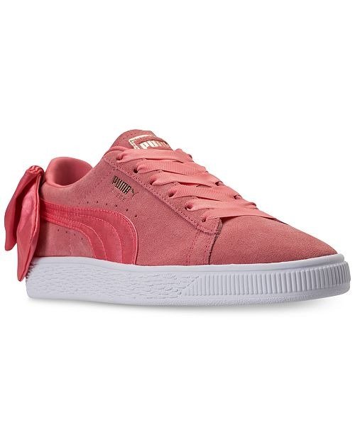 Women's Suede Bow Casual Sneakers from Finish Line