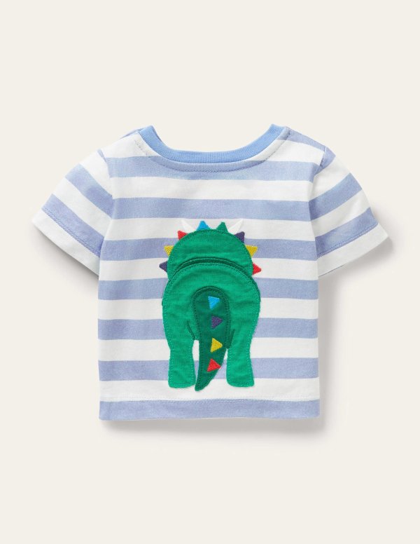 婴幼儿前后贴布绣恐龙T恤