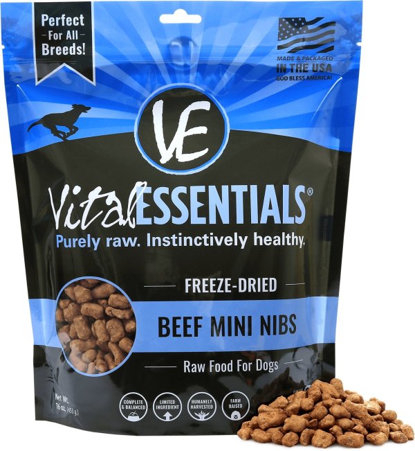 Beef Mini Nibs Grain-Free Freeze-Dried Dog Food, 1-lb bag - Chewy.com