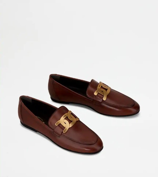 Kate Loafers in Leather - BROWN