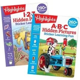 3-6岁 Hidden Pictures 游戏书2本套装带贴纸
