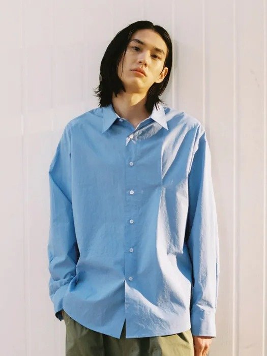 Pleated Point Shirt_Blue