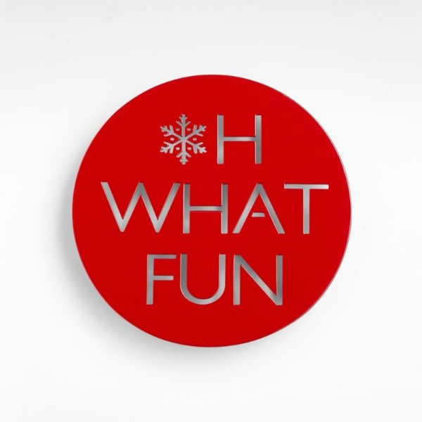 Red "Oh What Fun" Trivet + Reviews | Crate and Barrel